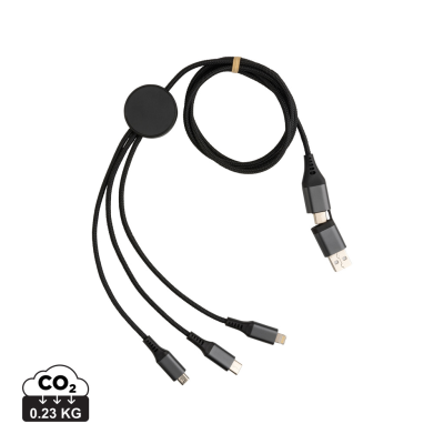 Picture of TERRA RCS RECYCLED ALUMINIUM METAL 120CM 6-IN-1 CABLE in Grey.