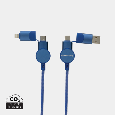 Picture of OAKLAND RCS RECYCLED PLASTIC 6-IN-1 FAST CHARGER 45W CABLE in Blue