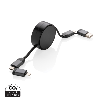 Picture of TERRA RCS RECYCLED ALUMINIUM METAL RETRACTABLE 6 in 1 CABLE in Grey