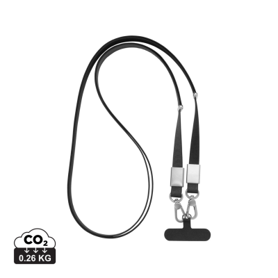 Picture of NIVO RCS RECYCLED PET CROSSBODY LANYARD in Black