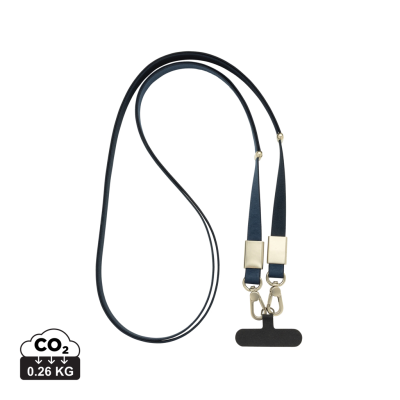 Picture of NIVO RCS RECYCLED PET CROSSBODY LANYARD in Navy