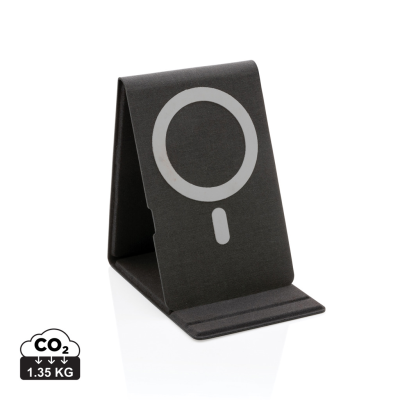 Picture of ARTIC MAGNETIC 10W CORDLESS CHARGER PHONE STAND in Black.