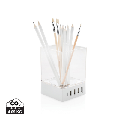 Picture of PEN HOLDER USB CHARGER in White.