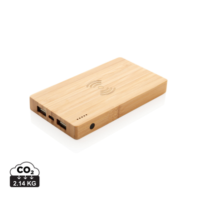Picture of BAMBOO 4,000 Mah CORDLESS 5W POWERBANK in Brown.