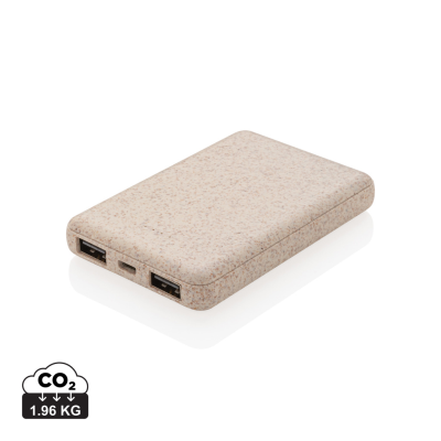 Picture of WHEAT STRAW 5,000 Mah POCKET POWERBANK in Brown