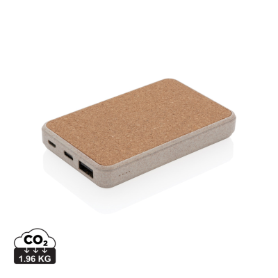 Picture of CORK AND WHEAT 5000 MaH POCKET POWERBANK in Brown.