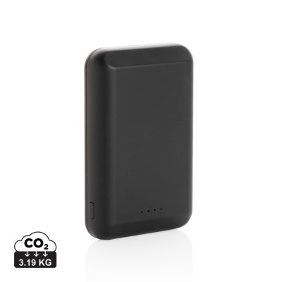 Picture of MAGNETIC 5,000 MAH 5W CORDLESS POWERBANK in Black.