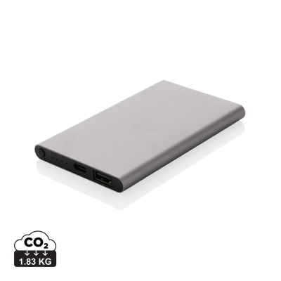 Picture of RCS RECYCLED PLASTIC & ALUMINUM 4000 MAH POWERBANK with Type C in Anthracite Grey