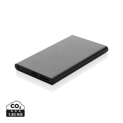 Picture of RCS RECYCLED PLASTIC & ALUMINUM 4000 MAH POWERBANK with Type C in Black.