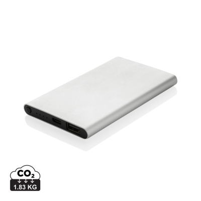Picture of RCS RECYCLED PLASTIC & ALUMINUM 4000 MAH POWERBANK with Type C in Silver