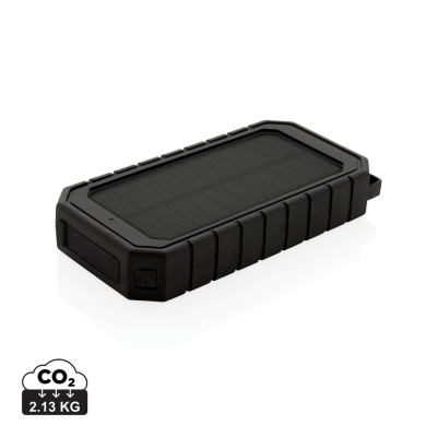 Picture of RCS RECYCLED PLASTIC SOLAR POWERBANK with 10W Cordless in Black