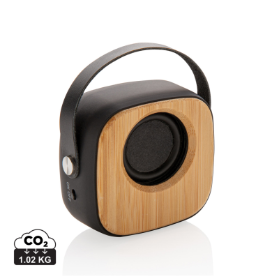 Picture of BAMBOO 3W CORDLESS FASHION SPEAKER in Black.