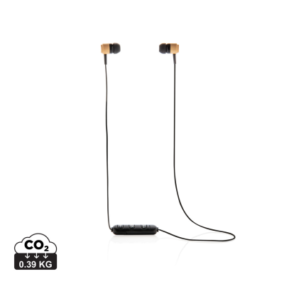 Picture of BAMBOO CORDLESS EARBUDS in Brown.