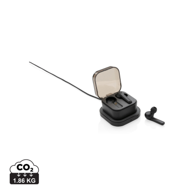 Picture of TWS EARBUDS in Cordless Charger Case in Black.