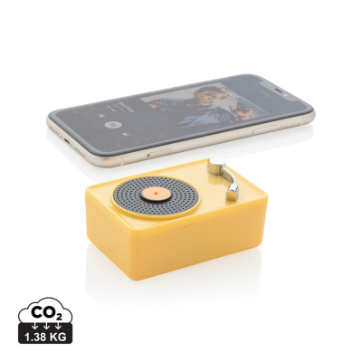 Picture of MINI VINTAGE 3W CORDLESS SPEAKER in Yellow.