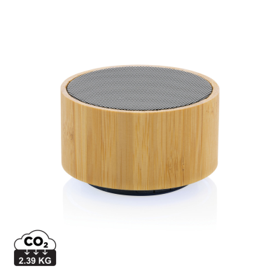 Picture of RCS RECYCLED PLASTIC AND BAMBOO 3W CORDLESS SPEAKER in Black.