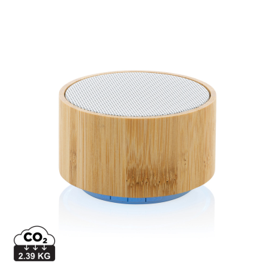 Picture of RCS RECYCLED PLASTIC AND BAMBOO 3W CORDLESS SPEAKER in White.