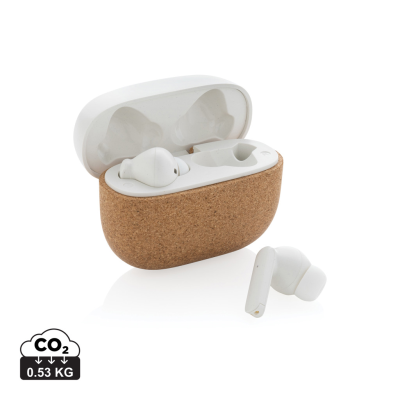 Picture of OREGON RCS RECYCLED PLASTIC AND CORK TWS EARBUDS in Brown