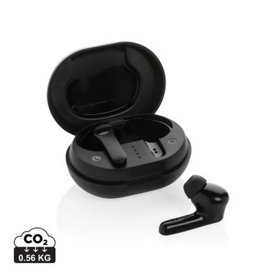 Picture of RCS STANDARD RECYCLED PLASTIC TWS EARBUDS in Black.