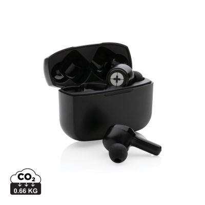 Picture of RCS RECYCLED PLASTIC SWISS PEAK ANC TWS EARBUDS in Black