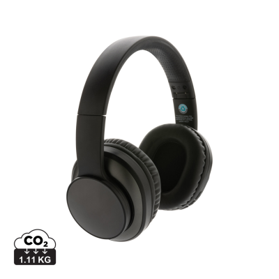 Picture of TERRA RCS RECYCLED ALUMINIUM METAL CORDLESS HEADPHONES in Grey.