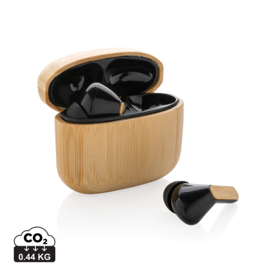 Picture of RCS RECYCLED PLASTIC & BAMBOO TWS EARBUDS in Brown