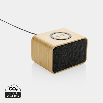 Picture of RCS RPLASTIC 3W SPEAKER with Bamboo 5W Cordless in Brown.