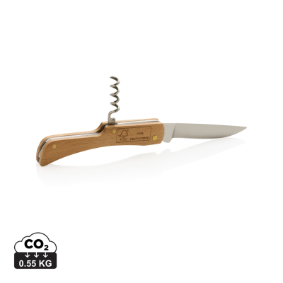 Picture of WOOD KNIFE with Bottle Opener in Brown.