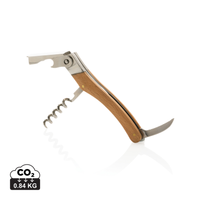 Picture of WOOD CORKSCREW BOTTLE OPENER in Brown