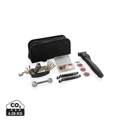 Picture of BICYCLE REPAIR KIT SET 17 PCS in Black.