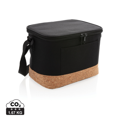 Picture of TWO TONE COOL BAG with Cork Detail in Black.