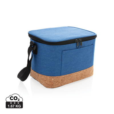 Picture of TWO TONE COOL BAG with Cork Detail in Blue.