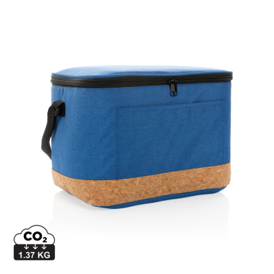 Picture of IMPACT AWARE™ XL RPET TWO TONE COOL BAG with Cork Detail in Blue.