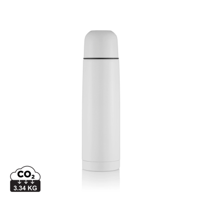 Picture of STAINLESS STEEL METAL FLASK in White.
