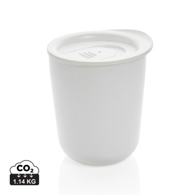 Picture of SIMPLISTIC ANTIMICROBIAL COFFEE TUMBLER in White.