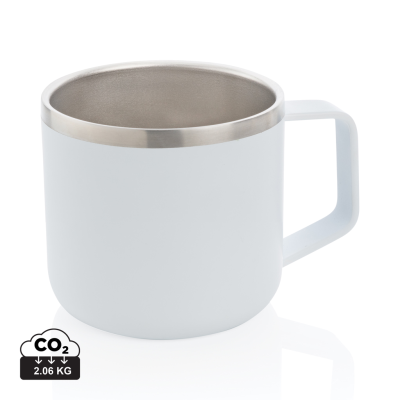 Picture of STAINLESS STEEL METAL CAMP MUG in White.