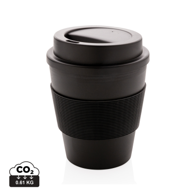 Picture of REUSABLE COFFEE CUP with Screw Lid 350ml in Black.