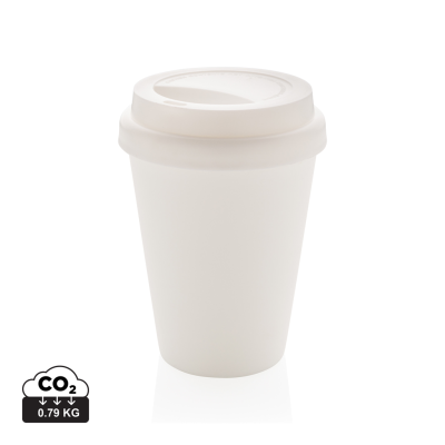Picture of REUSABLE DOUBLE WALL COFFEE CUP 300ML in White.