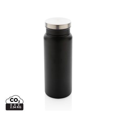 Picture of RCS RECYCLED STAINLESS STEEL METAL VACUUM BOTTLE 600ML in Black.