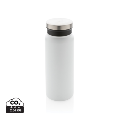 Picture of RCS RECYCLED STAINLESS STEEL METAL VACUUM BOTTLE 600ML in White.