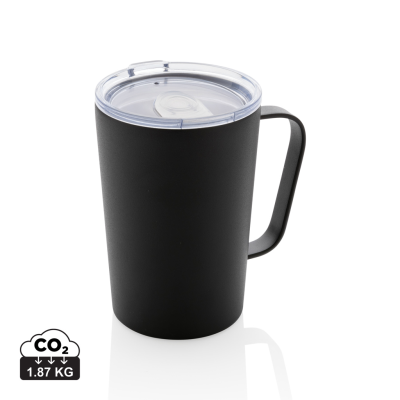 Picture of RCS RECYCLED STAINLESS STEEL METAL MODERN VACUUM MUG with Lid in Black