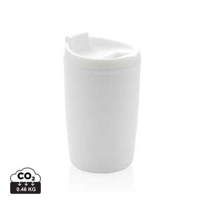Picture of GRS RECYCLED PP TUMBLER with Flip Lid in White.