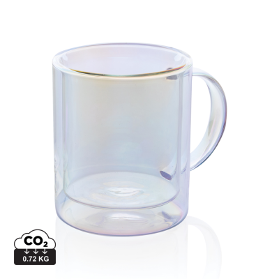 Picture of DELUXE DOUBLE WALL ELECTROPLATED GLASS MUG in Clear Transparent.