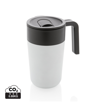 Picture of GRS RECYCLED PP AND SS MUG with Handle in White.