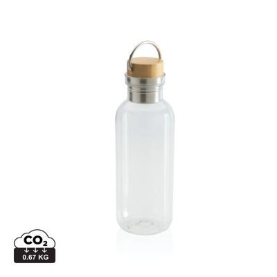 Picture of GRS RPET BOTTLE with FSC Bamboo Lid & Handle in Transparent.