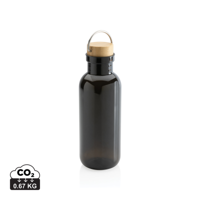 Picture of GRS RPET BOTTLE with FSC Bamboo Lid & Handle in Black.