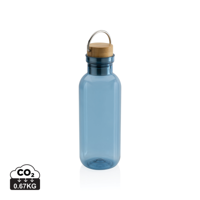 Picture of GRS RPET BOTTLE with FSC Bamboo Lid & Handle in Blue.