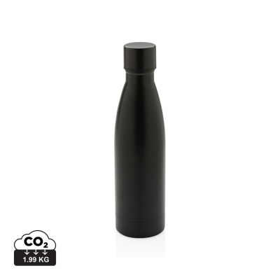 Picture of RCS RECYCLED STAINLESS STEEL METAL SOLID VACUUM BOTTLE in Black.