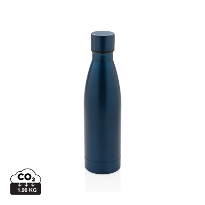 Picture of RCS RECYCLED STAINLESS STEEL METAL SOLID VACUUM BOTTLE in Blue.