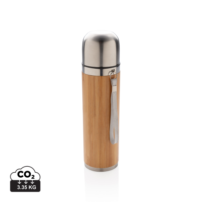 Picture of BAMBOO VACUUM TRAVEL FLASK in Brown.